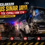 Kecelakaan Bus Sinar Jaya dan Truk di Tol Cipali KM 174 Sehingga Arus Lalu Lintas Macet