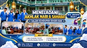 Mahasiswa UBSI Cikampek mengadakan sosialisasi akhlak nabi dan sahabat di MI AL- Wasthiyah