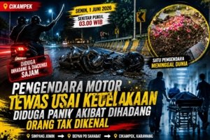 Pengendara Motor Meninggal Usai Kecelakaan di Cikampek