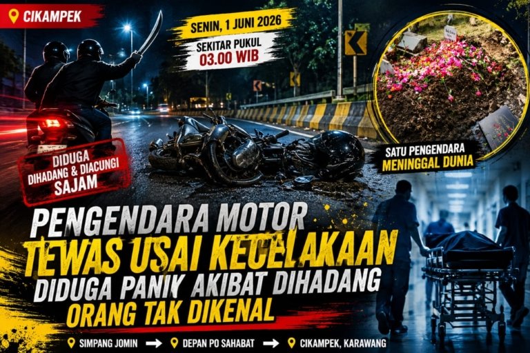 Pengendara Motor Meninggal Usai Kecelakaan di Cikampek
