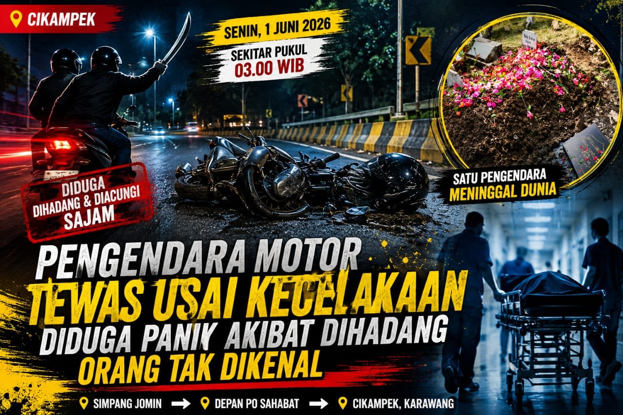 Pengendara Motor Meninggal Usai Kecelakaan di Cikampek